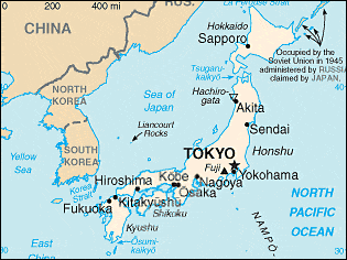 Mapa do Japão.